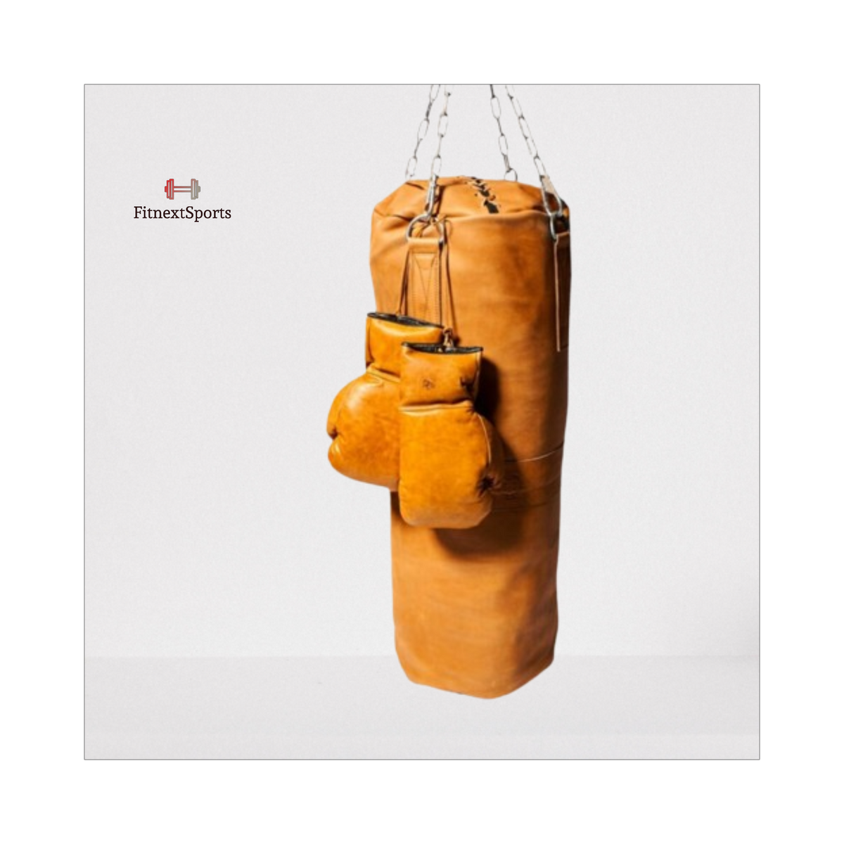 Tan Vintage Leather Punching Bag, MMA Boxing Bag